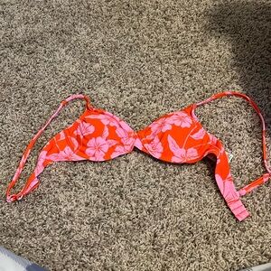 Pink and orange target bikini top